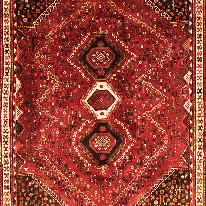Serging Thickness of Machine Washable Persian Orange Traditional Area Rugs, wshtr849org