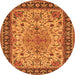 Square Persian Orange Traditional Rug, tr84org
