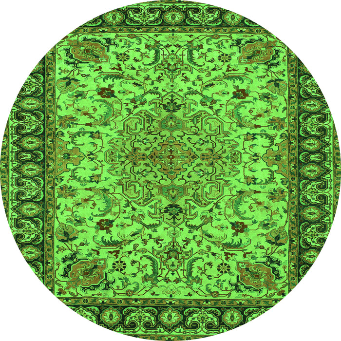 Square Persian Green Traditional Rug, tr84grn