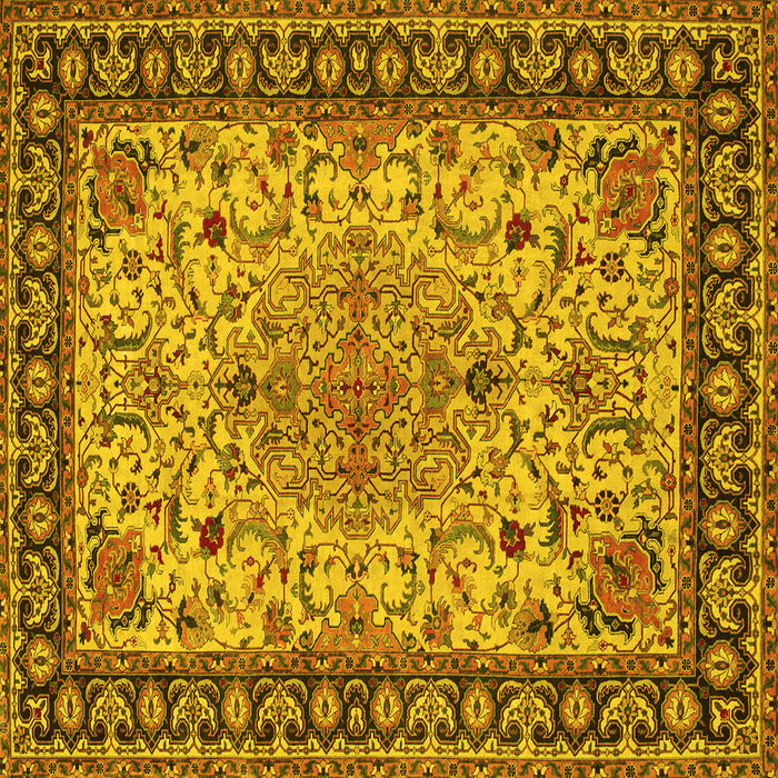 Square Persian Yellow Traditional Rug, tr84yw