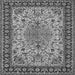 Round Machine Washable Persian Gray Traditional Rug, wshtr84gry