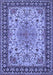 Machine Washable Persian Blue Traditional Rug, wshtr84blu