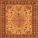 Round Machine Washable Persian Orange Traditional Area Rugs, wshtr84org