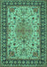 Machine Washable Persian Turquoise Traditional Area Rugs, wshtr84turq