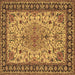 Square Persian Brown Traditional Rug, tr84brn