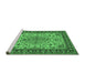 Sideview of Machine Washable Persian Emerald Green Traditional Area Rugs, wshtr84emgrn