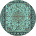 Round Persian Light Blue Traditional Rug, tr84lblu