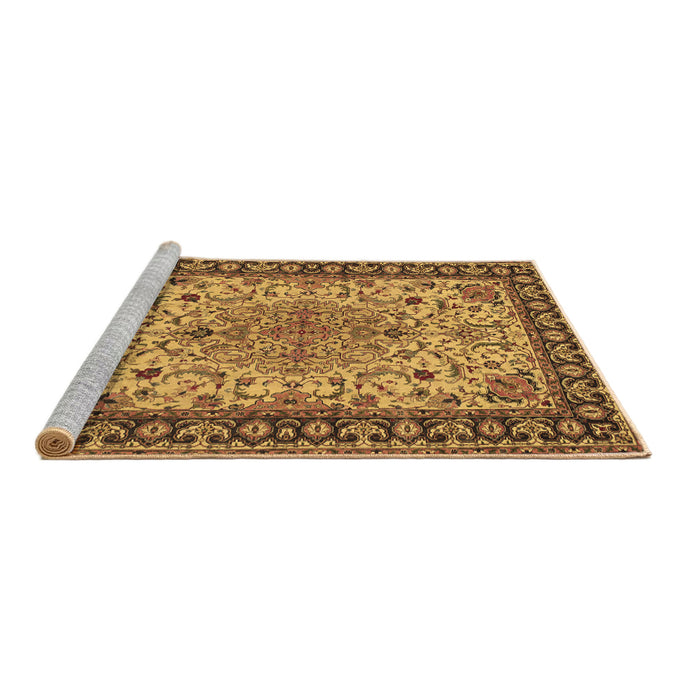 Sideview of Machine Washable Persian Brown Traditional Rug, wshtr84brn