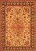 Serging Thickness of Machine Washable Persian Orange Traditional Area Rugs, wshtr84org