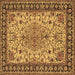 Square Machine Washable Persian Brown Traditional Rug, wshtr84brn