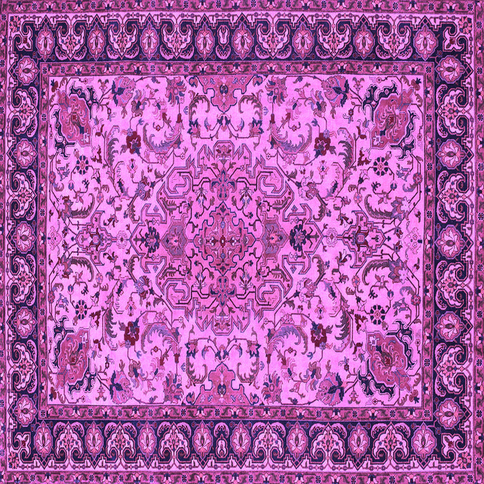 Square Machine Washable Persian Purple Traditional Area Rugs, wshtr84pur