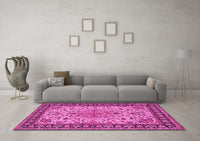 Machine Washable Persian Pink Traditional Rug, wshtr84pnk