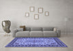 Machine Washable Persian Blue Traditional Rug in a Living Room, wshtr84blu