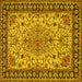 Square Machine Washable Persian Yellow Traditional Rug, wshtr84yw