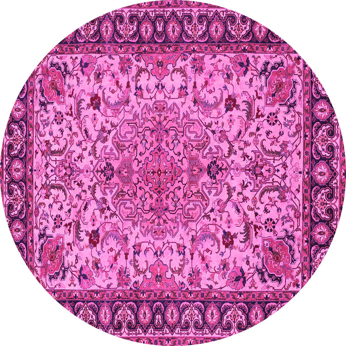 Round Persian Pink Traditional Rug, tr84pnk