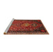 Sideview of Machine Washable Traditional Tomato Red Rug, wshtr850