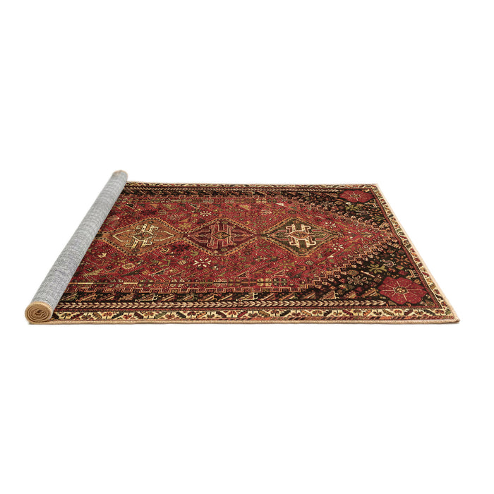 Sideview of Machine Washable Persian Brown Traditional Rug, wshtr850brn