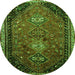 Square Persian Green Traditional Rug, tr850grn