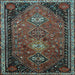 Square Persian Light Blue Traditional Rug, tr850lblu