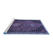 Sideview of Machine Washable Persian Blue Traditional Rug, wshtr850blu