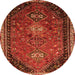 Square Persian Orange Traditional Rug, tr850org