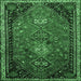 Square Persian Emerald Green Traditional Rug, tr850emgrn