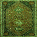 Round Machine Washable Persian Green Traditional Area Rugs, wshtr850grn