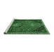 Sideview of Machine Washable Persian Emerald Green Traditional Area Rugs, wshtr850emgrn