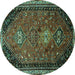 Round Persian Turquoise Traditional Rug, tr850turq