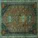 Square Persian Turquoise Traditional Rug, tr850turq