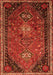 Serging Thickness of Machine Washable Persian Orange Traditional Area Rugs, wshtr850org