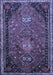 Machine Washable Persian Blue Traditional Rug, wshtr850blu