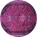 Round Machine Washable Persian Purple Traditional Area Rugs, wshtr850pur