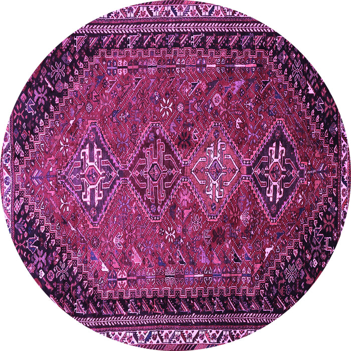 Round Persian Purple Traditional Rug, tr850pur
