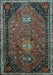 Machine Washable Persian Light Blue Traditional Rug, wshtr850lblu