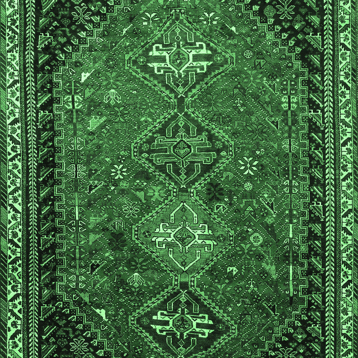Machine Washable Persian Emerald Green Traditional Area Rugs, wshtr850emgrn