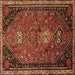 Square Machine Washable Persian Brown Traditional Rug, wshtr850brn