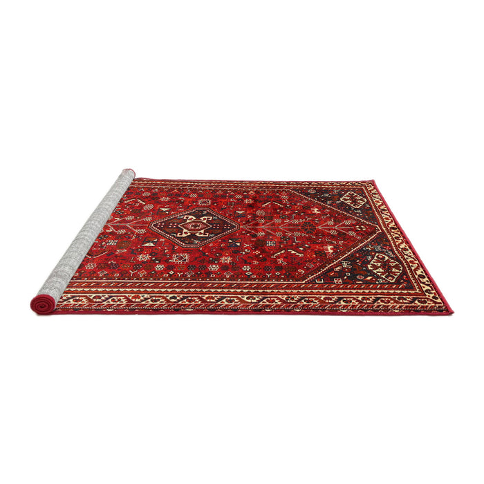 Sideview of Machine Washable Traditional Rust Pink Rug, wshtr851
