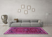 Machine Washable Persian Purple Traditional Area Rugs in a Living Room, wshtr851pur