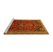 Sideview of Machine Washable Persian Yellow Traditional Rug, wshtr851yw