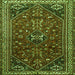Round Machine Washable Persian Green Traditional Area Rugs, wshtr851grn
