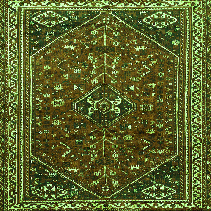 Serging Thickness of Persian Green Traditional Rug, tr851grn