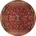 Round Persian Brown Traditional Rug, tr851brn