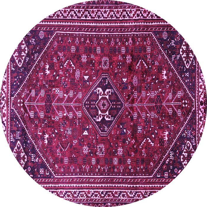 Round Persian Purple Traditional Rug, tr851pur
