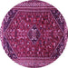 Round Persian Purple Traditional Rug, tr851pur