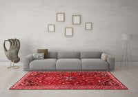 Machine Washable Persian Red Traditional Rug, wshtr851red