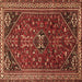 Square Machine Washable Persian Brown Traditional Rug, wshtr851brn