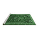 Sideview of Machine Washable Persian Emerald Green Traditional Area Rugs, wshtr851emgrn