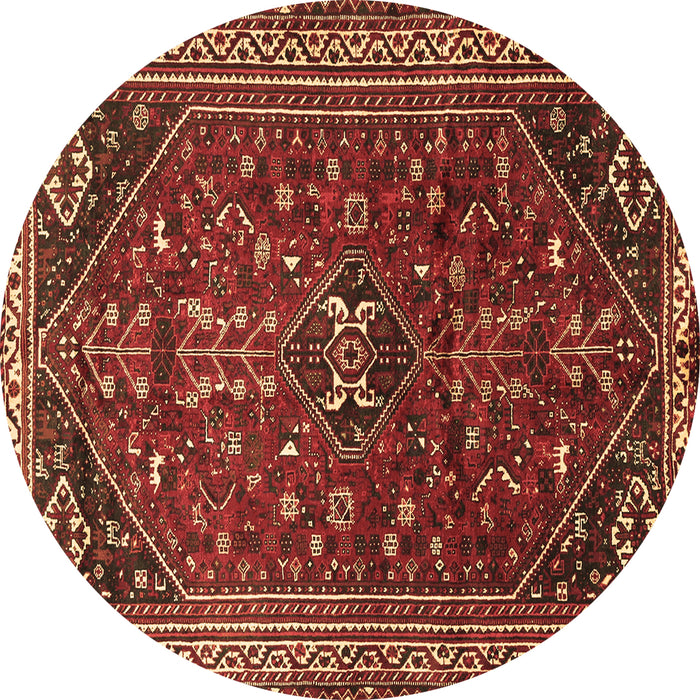 Round Machine Washable Persian Brown Traditional Rug, wshtr851brn