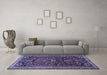 Machine Washable Persian Blue Traditional Rug in a Living Room, wshtr851blu